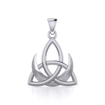Crescent Moon with Celtic Trinity Silver Pendant TPD5667 - Jewelry